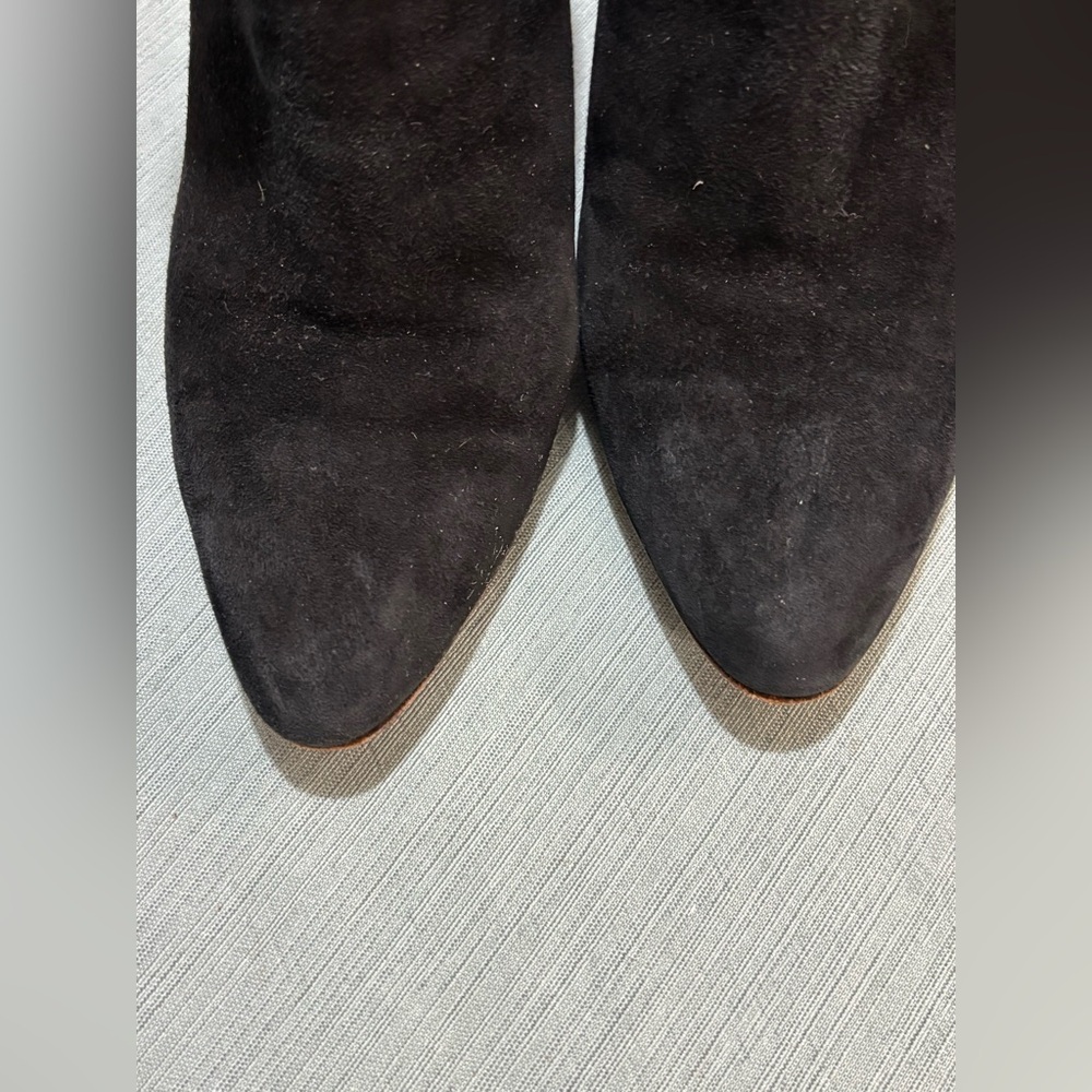 Jimmy Choo Black Suede Ankle Booties 36 1/2 Italy - Picture 3 of 10